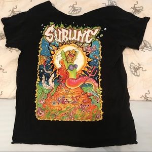 HOT TOPIC BLACK SUBLIME MERCH MERMAID TEE